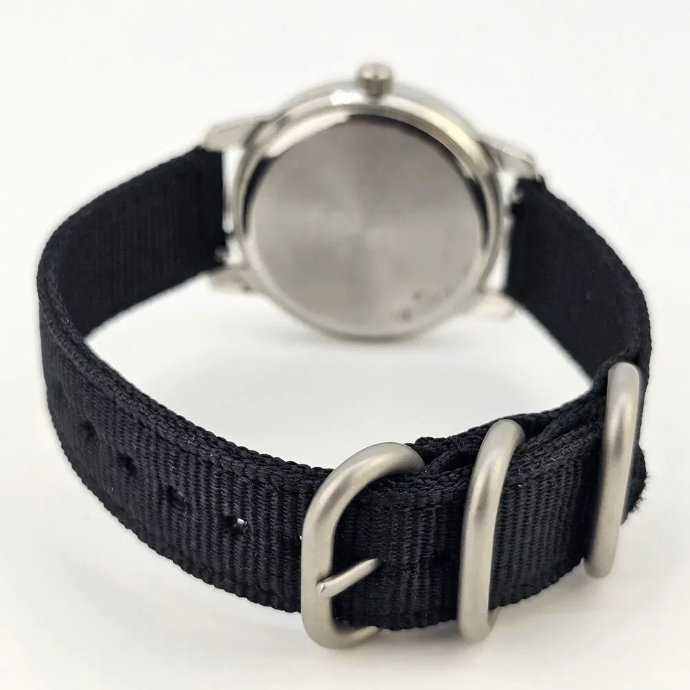 Men's‎ Watch 38MM Light Gold Dial New Black Canvas Bands New Battery